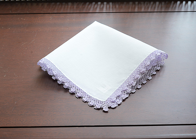 Cotton Handkerchief with Kentucky Blue Lace Trimmed